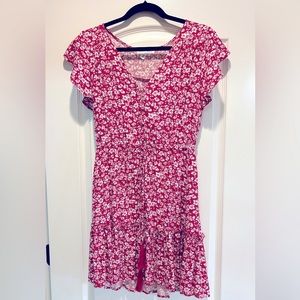 Beautiful red/white floral dress M